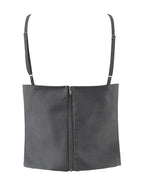Vintage Square Collar Hollow Out Sleeeveless Cropped Top