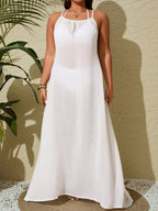White Sleeveless Maxi Beach Cover Up