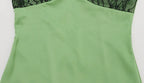 Green Camisole Lace Patchwork Slim Sheath Mini Dress