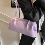 Underarm Bag Solid Color PU Shoulder Handbag