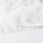 Lace Trim Knot High Waist Pleated Mini Skirt With Color Blocking Details For Seductive Style