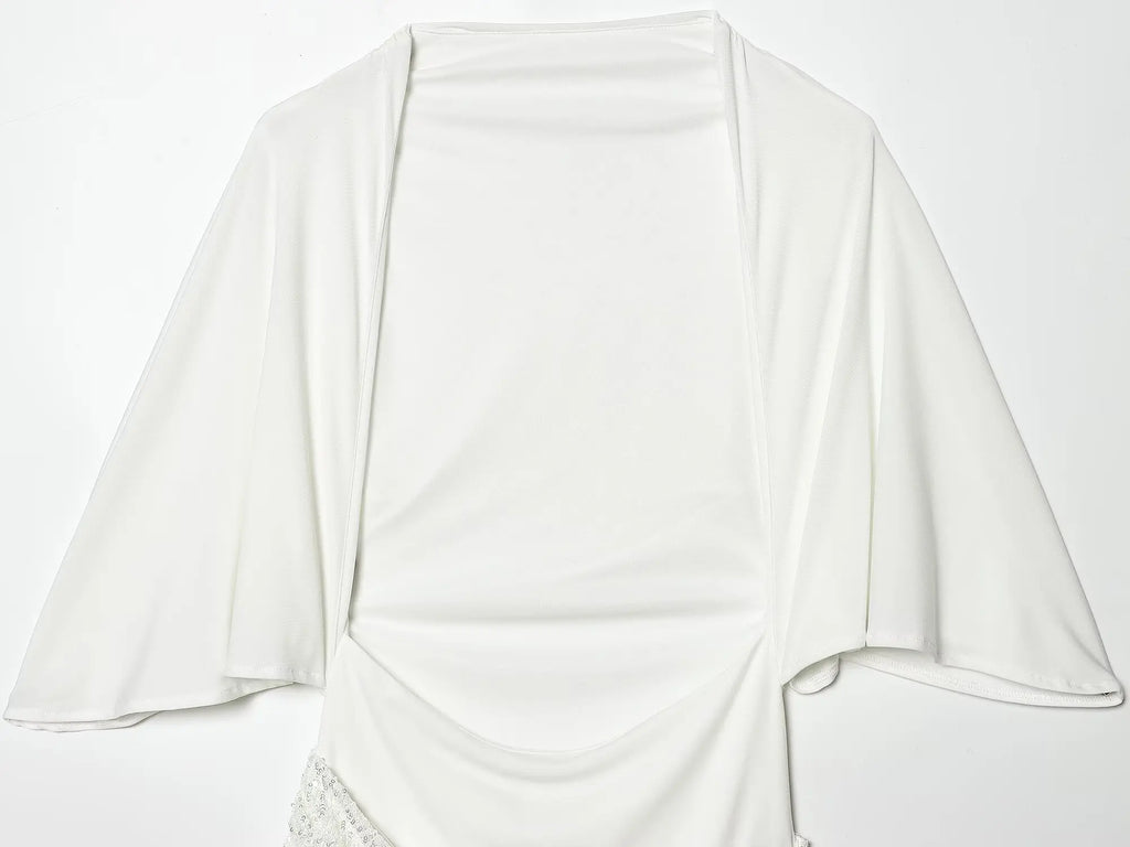 Gleaming Sequin Mini Dress With O Neck Backless Detail