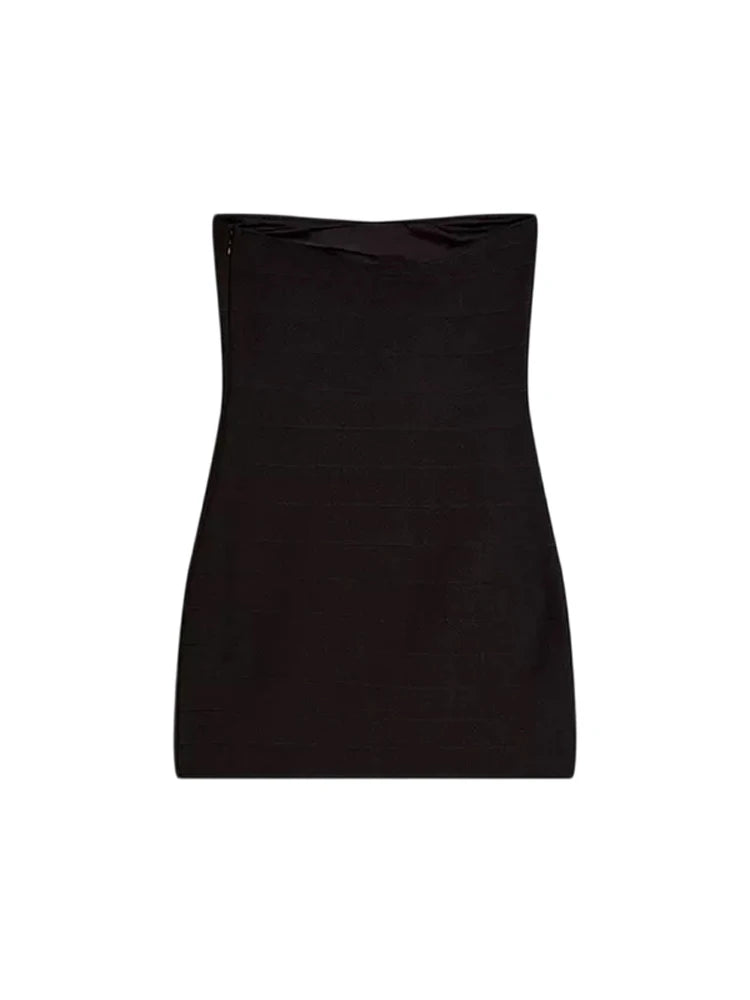 Knit Strapless Backless Mini Dress