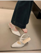 High Heel Sandals With Cross Ankle Strap And Slingback Pumps