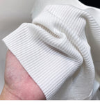 Knitted Strap Top With Clavicle Square Collar