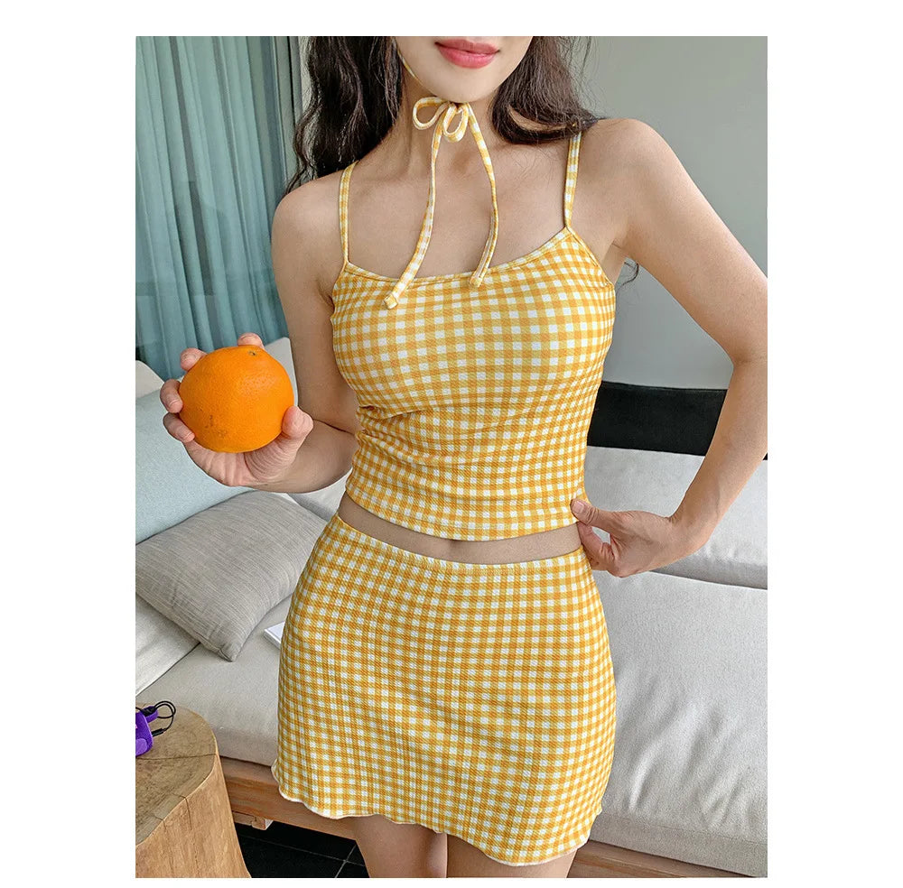 Girly Cute Style High-Waist Bikini Set