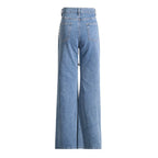 Glimmering Rhinestone Patchwork Denim With Loop Detail For A Chic Straight Leg Silhouette