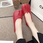 Tabi Style Leather Flats For Women Cozy Split Toe Slip On Shoes