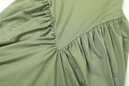 Peach Backless Maxi Dress With Waistless Silhouette And Ruched Elegance