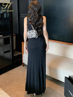 Floral Pearl Knit Maxi Dress Sleeveless O-Neck With Pleated Details