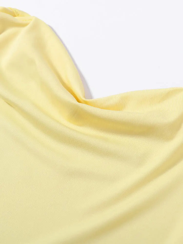 Backless Party Maxi Dress With O Neck Slim Pleated Ribbon Detail