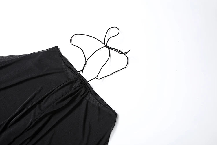 Halter Bodycon Dress With Asymmetrical Hem Backless
