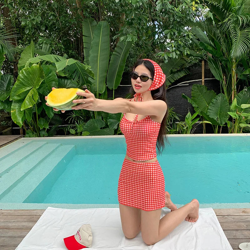 Girly Cute Style High-Waist Bikini Set