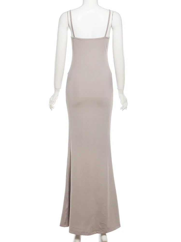 Patchwork Sequin Sling Dress Glamour Backless Bodycon Evening Gown