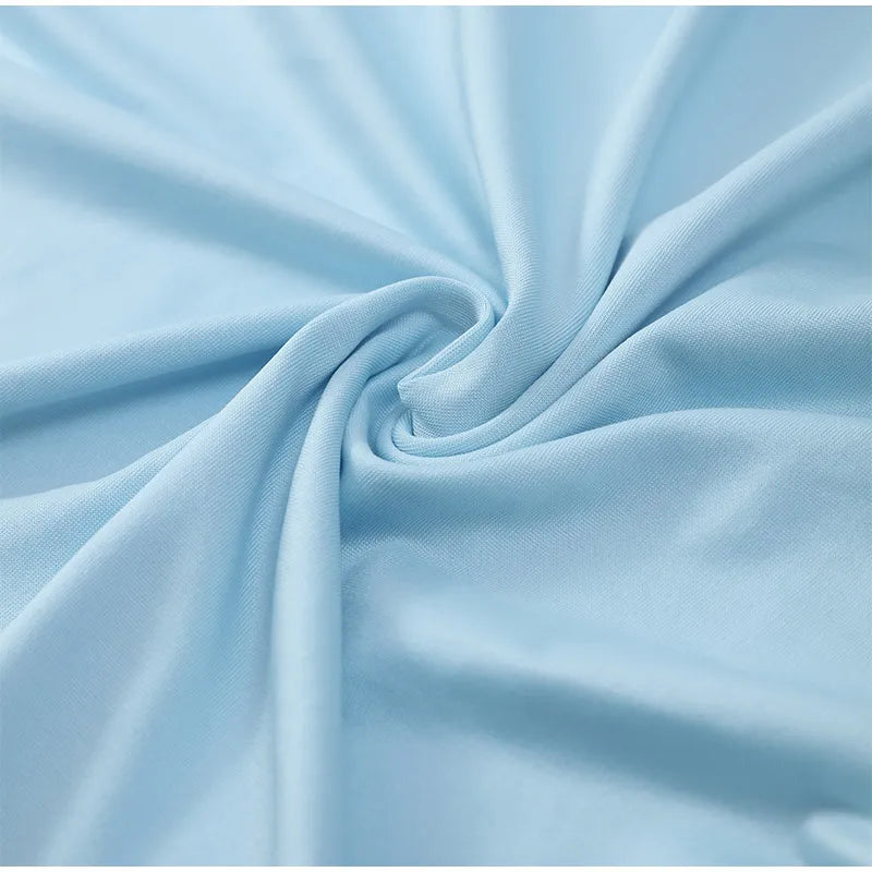 Blue Irregular Shawl Maxi Dress Slim Fit Pleated Turtleneck Elegant Evening