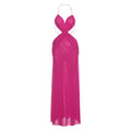 Coquette Sleeveless Ruched Cross Backless Bodycon Dress With V Neck And Ruffles