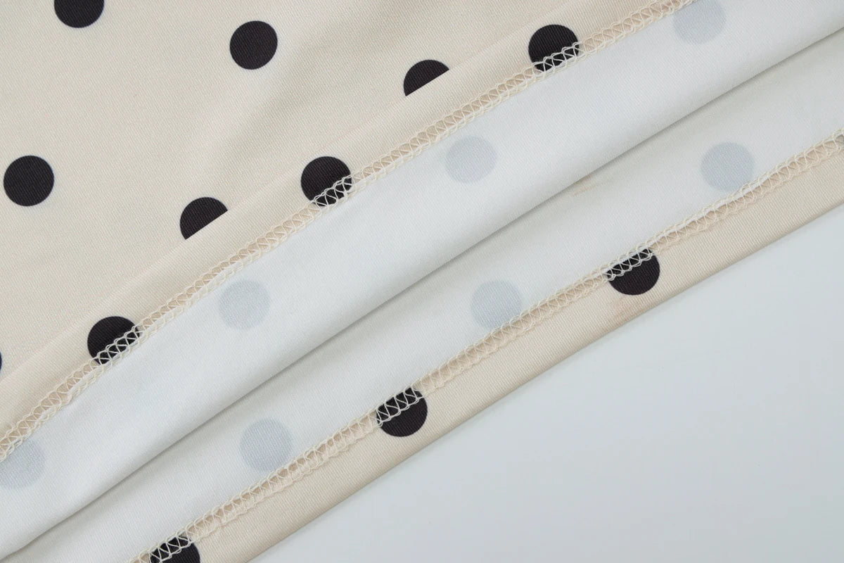 Polka Dot O Neck Crop Tank For Women
