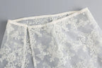 Floral Embroidered Lace Sheer Skirt Overlay