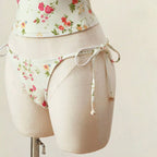 Floral Tankini Two Piece Swimsuit Halter Neck High Waist Backless Beachwear