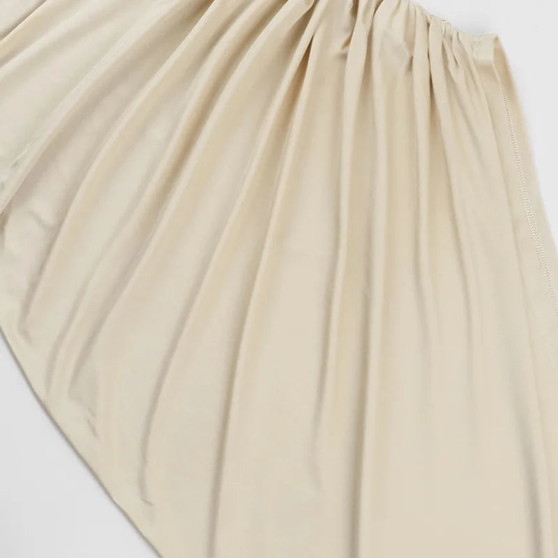 Hollow Out Shirred Strapless Maxi Dress Asymmetrical Backless Gown