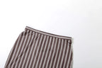 Stripe Print two piece Set With Crop Blouse And Hip Skirt