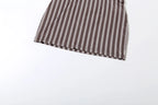 Stripe Print two piece Set With Crop Blouse And Hip Skirt