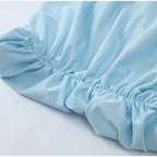 Blue Irregular Shawl Maxi Dress Slim Fit Pleated Turtleneck Elegant Evening