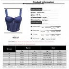 Royal Blue Lace Trim Corset Top With Steel Boning And Bow Shaped Double Shoulder Straps