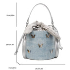 Sweet Butterfly Denim Mini Crossbody Bag