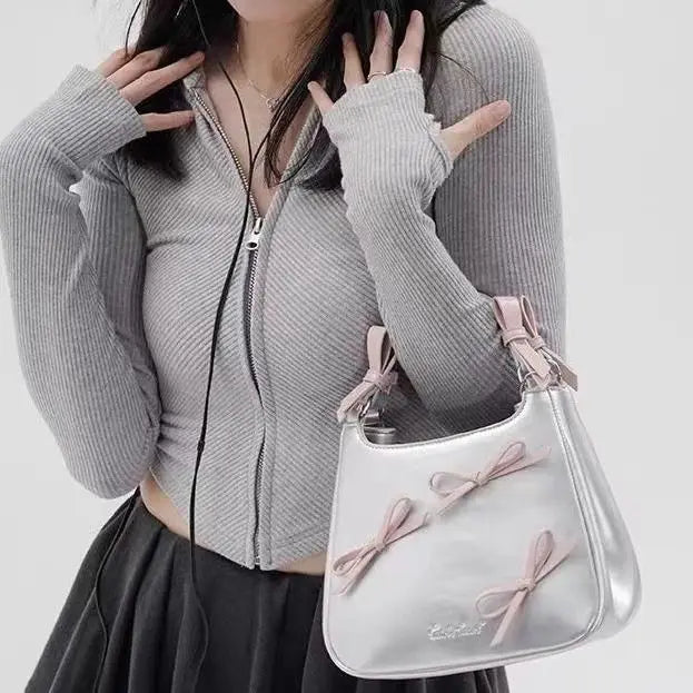 Dreamy Harajuku Bow Bucket Bag Blue Crossbody