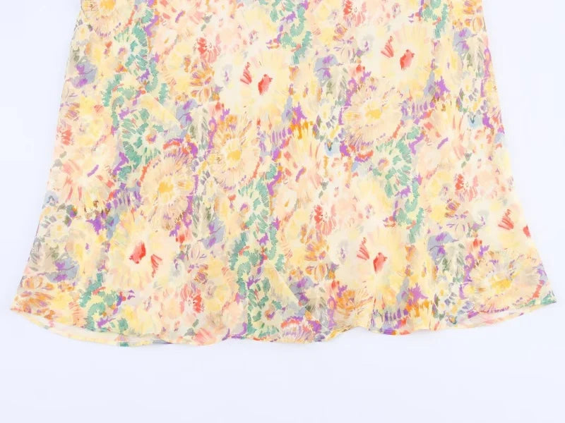 Sunlit Floral Halter Neck Maxi Dress