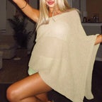 Off Shoulder Knit See Through Lightweight Pullover