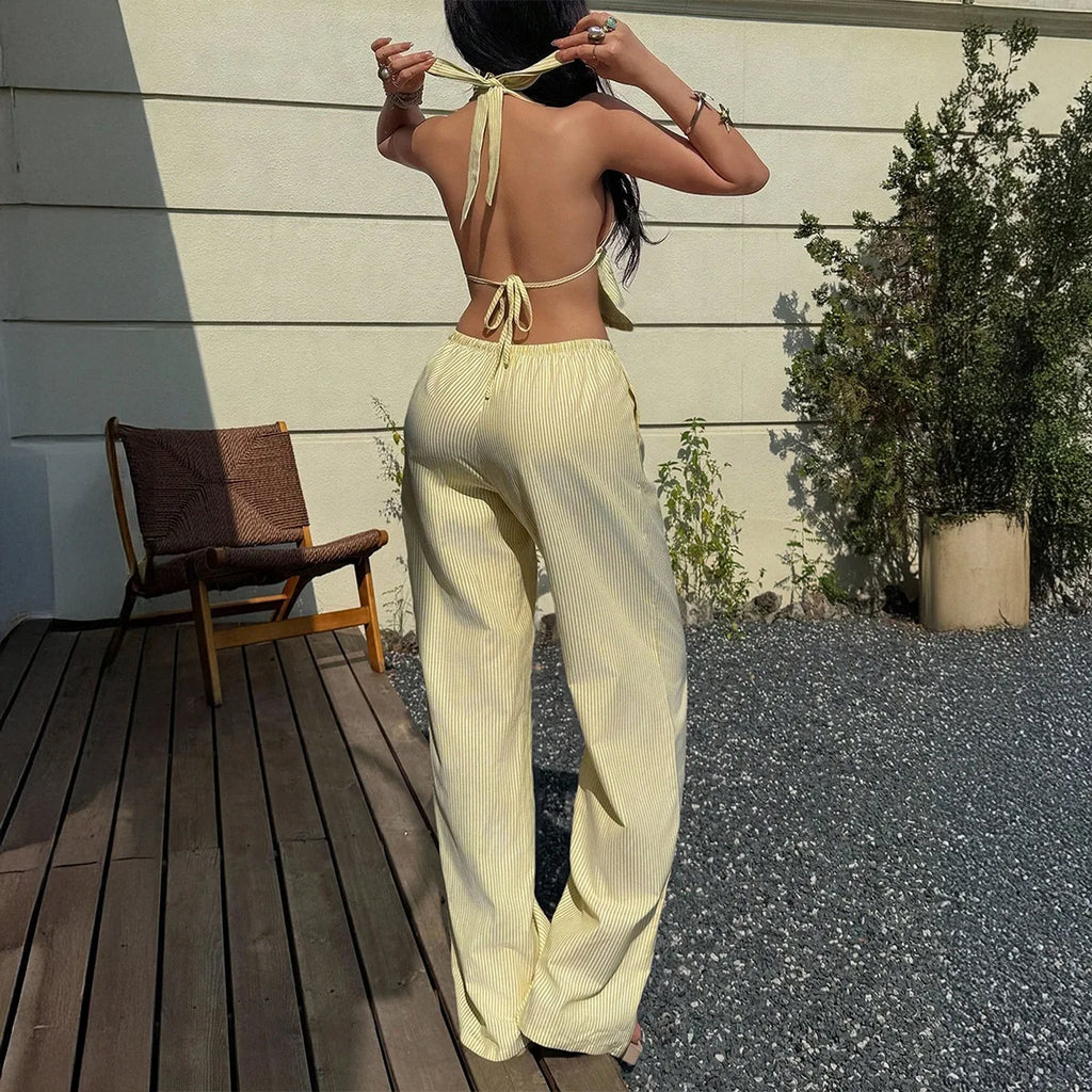 Vacation Set Tank Top And Wide Leg Pants