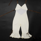 Lace Up Halter Bow Jumpsuit For Women V Neck Backless