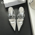Sparkle Rhinestone Patent Leather Sandal With Thin Strap