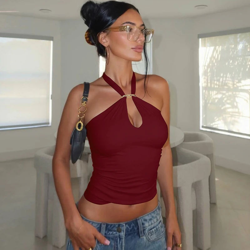 Halter Backless Bandage Crop Top
