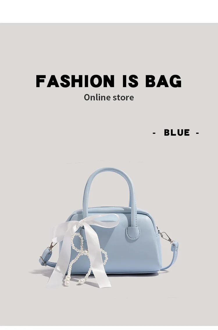 Bowknot PU Leather Crossbody Bag For Women Harajuku Style