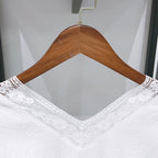 Sweet Lace V Neck Blouse With Ruffles And Flutter Sleeves