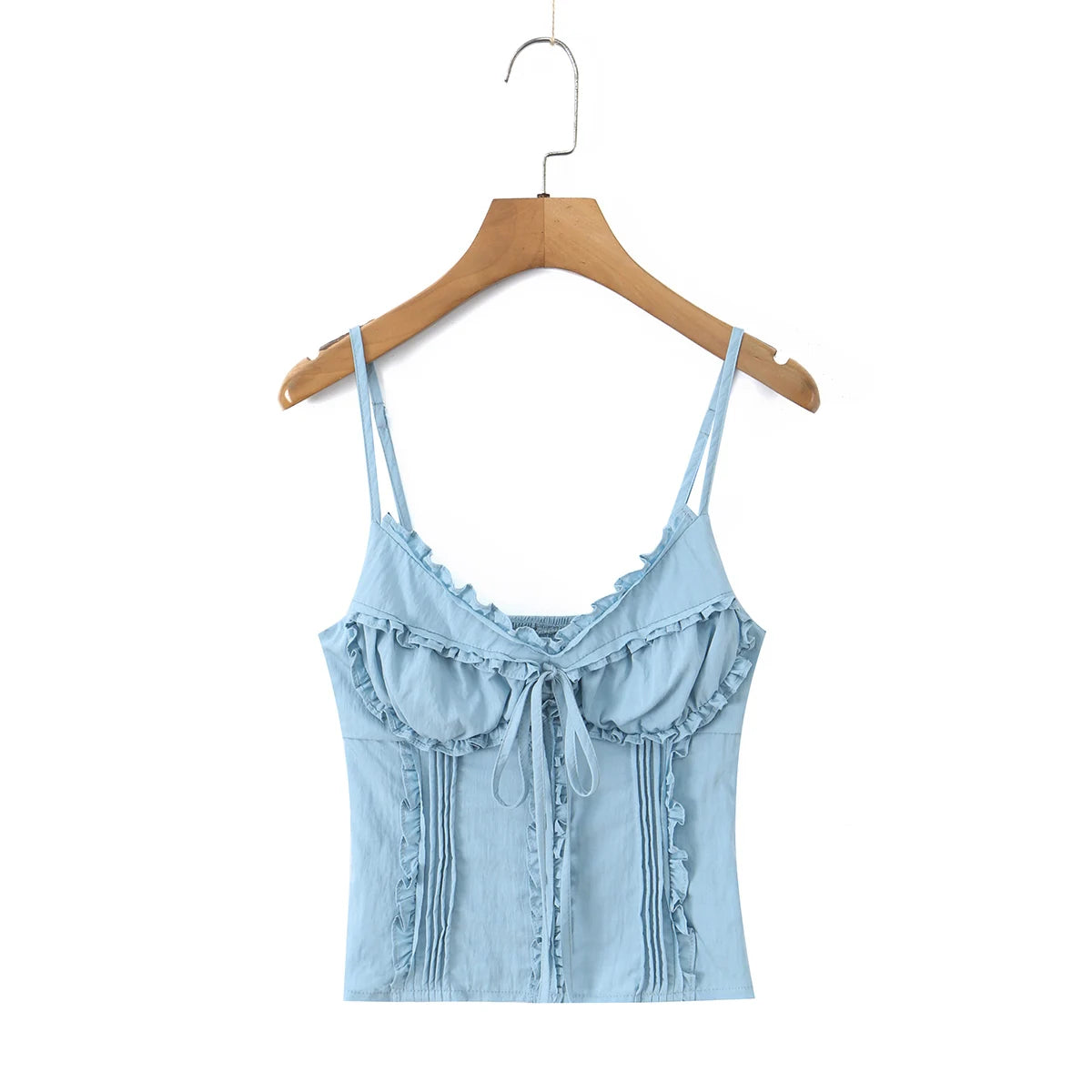 Sleek Backless V Neck Bow Crop Camisole Top