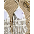Hollow Out Tankini Halter Bikini Padded Two-pieces Bikini set