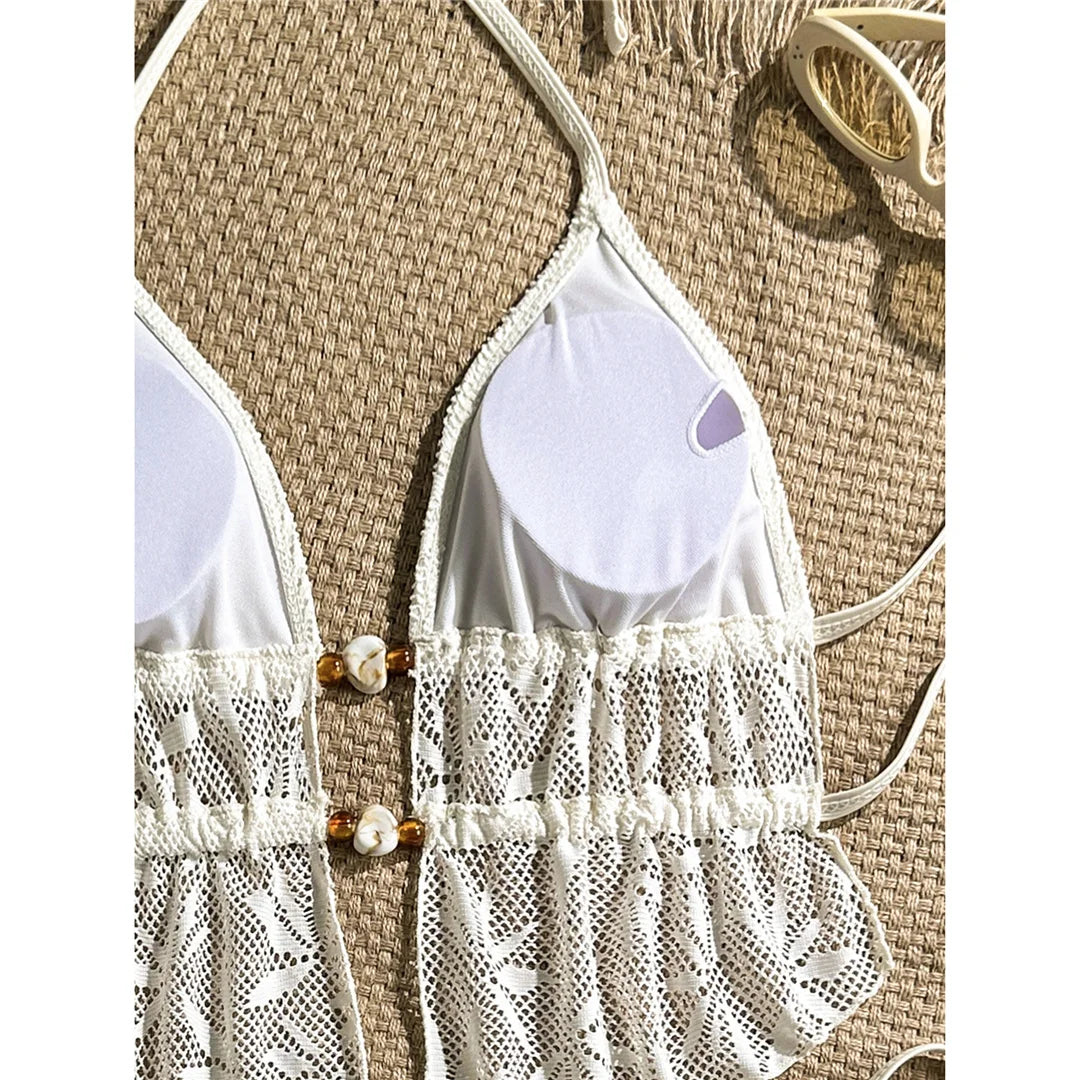 Hollow Out Tankini Halter Bikini Padded Two-pieces Bikini set