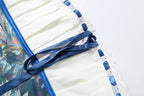Ribbon Bow Women Lace Patchwork Art Print Folds Mini Body-con Dress