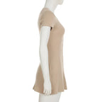 Knitted Strapless Mini Dress With V Neck Chic Street Style