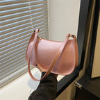Retro Solid PU Leather Shoulder Bag For Women Chic Casual Hobo