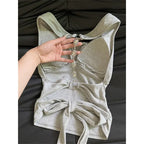 Y2K Halter Neck Backless Crop Tank Top