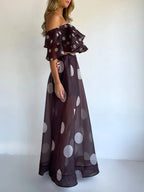 Sexy Print Asymmetrical Hem Long Skirt Set Fashionable Sleeveless Women's Polyester Fabric Casual Leisure Suit