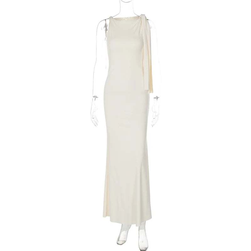 Sleeveless Bodycon Maxi Dress - Patchwork O-Neck