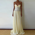 Hollow Out Lace Patchwork Sleeveless Dress With V Neck