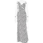 Backless Dot Print Floral Maxi With Spaghetti Straps