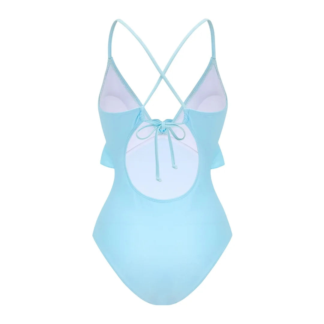 Floral Print Breeze Ruffle One Piece Swimsuit For Women